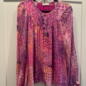 Ramy Brook Vibrant Pink and Purple Blouse